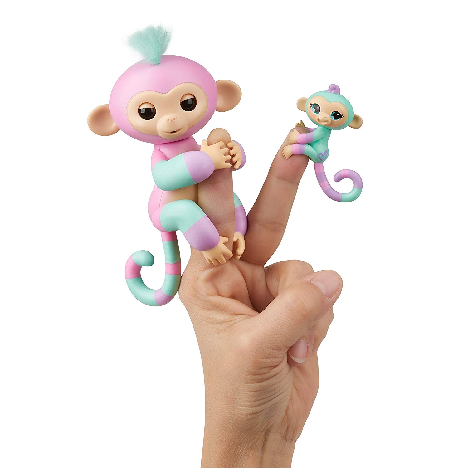 Интерактивная обезьянка Fingerlings – Эшли с малышом, 12 см, звук  