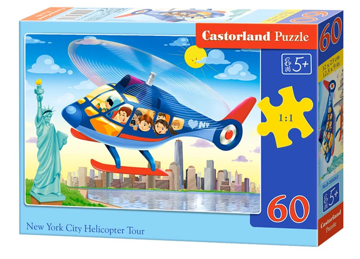 Пазлы Castorland – Полет на вертолете над Нью-Йорком, 60 элементов  