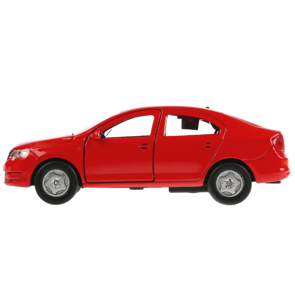 Металлическая инерционная модель – Skoda Rapid, красная, 12 см, открывающиеся двери и багажник -WB) 