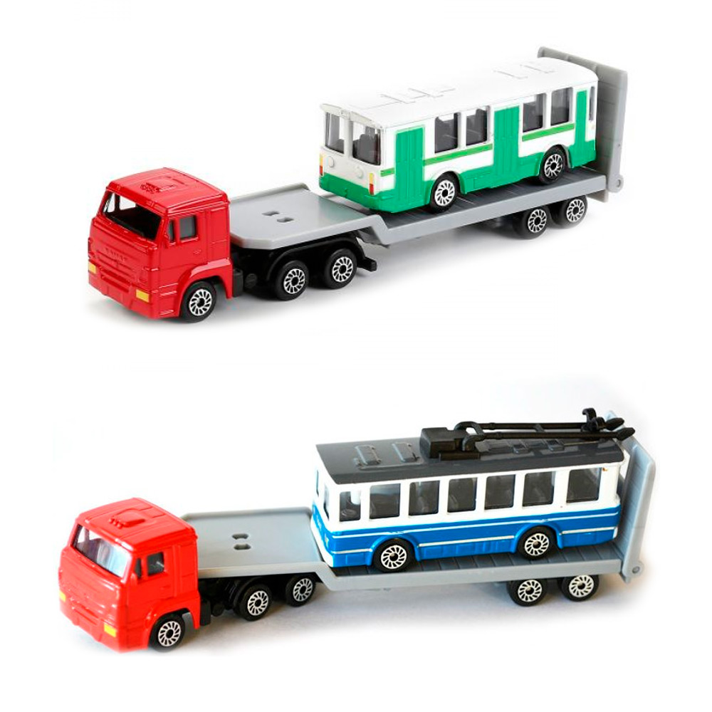 Перевозчик металлический Камаз, с городским транспортом, 1:72 от ...