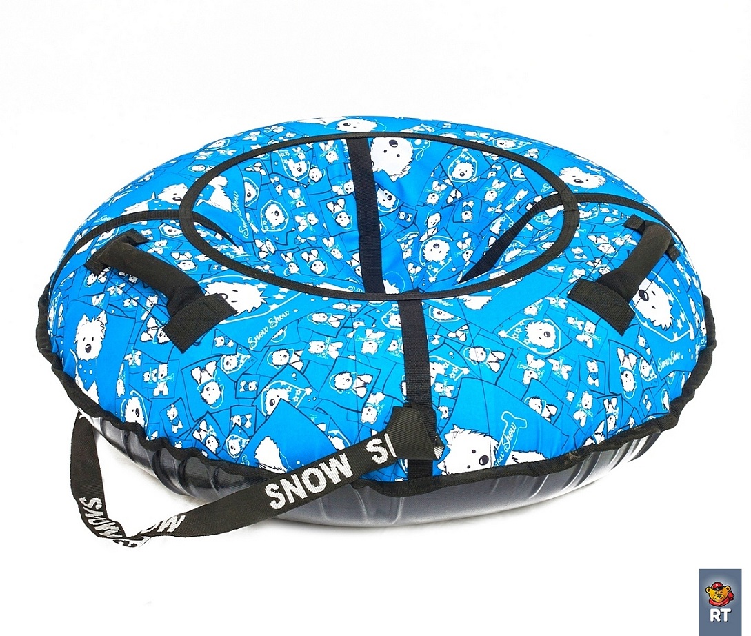 Санки надувные Тюбинг - Собачки на голубом, диаметр 105 см  