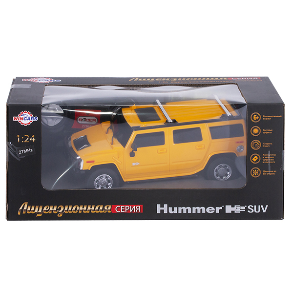 Радиоуправляемый лицензированный автомобиль Hummer, масштаб 1:24, ЗУ в комплекте  