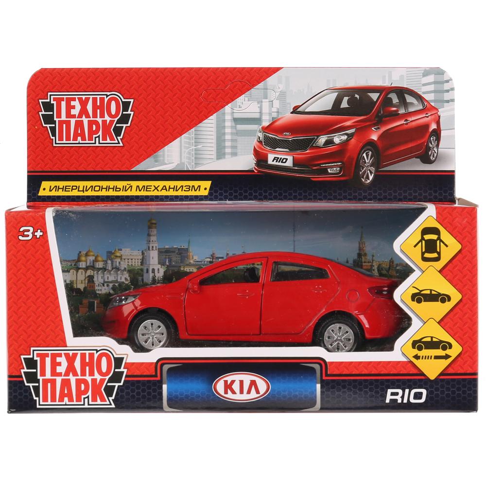 Модель Kia Rio, 12 см, открываются двери, инерционная, красная  