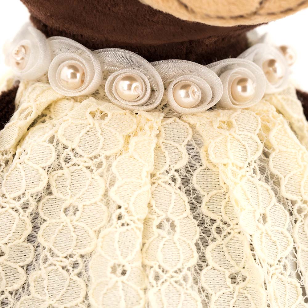 Мягкая игрушка – Медведь девочка Milk в кружевном платье, 25 см  