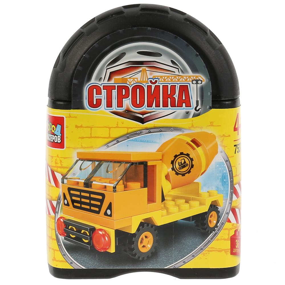 

Конструктор Стройка: бетономешалка, 36 деталей в банке