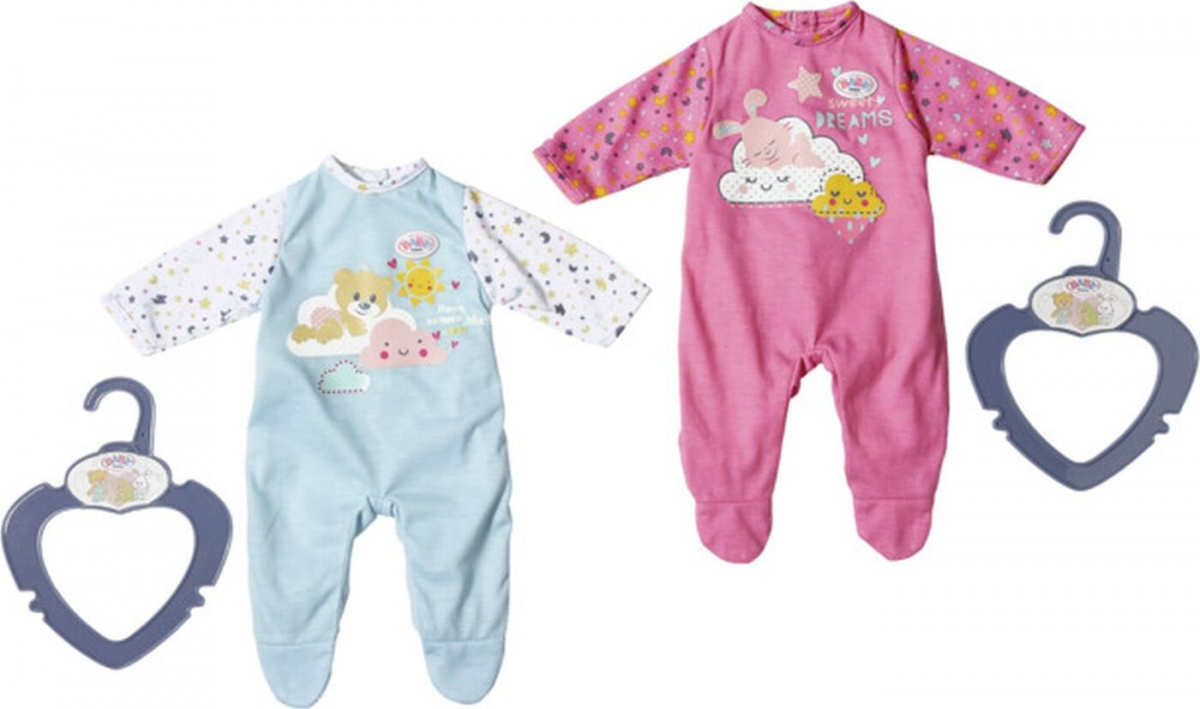 

Одежда для куклы My Little Baby born - Ночные комбинезончики, 36 см, вешалка, 2 вида (Zapf Creation, 826