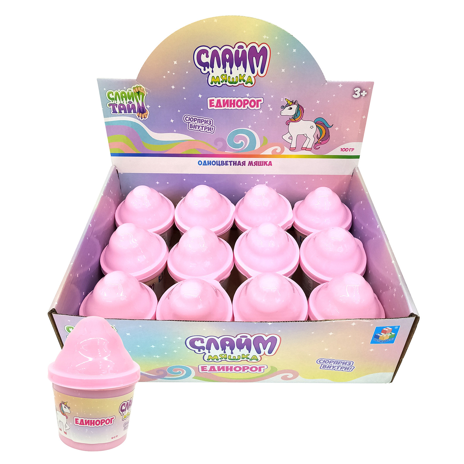 

Слайм-мяшка - Единорог с сюрпризом, 100 г