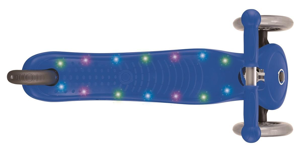 Трёхколёсный самокат Globber Primo Starlight, светящаяся платформа, синий  