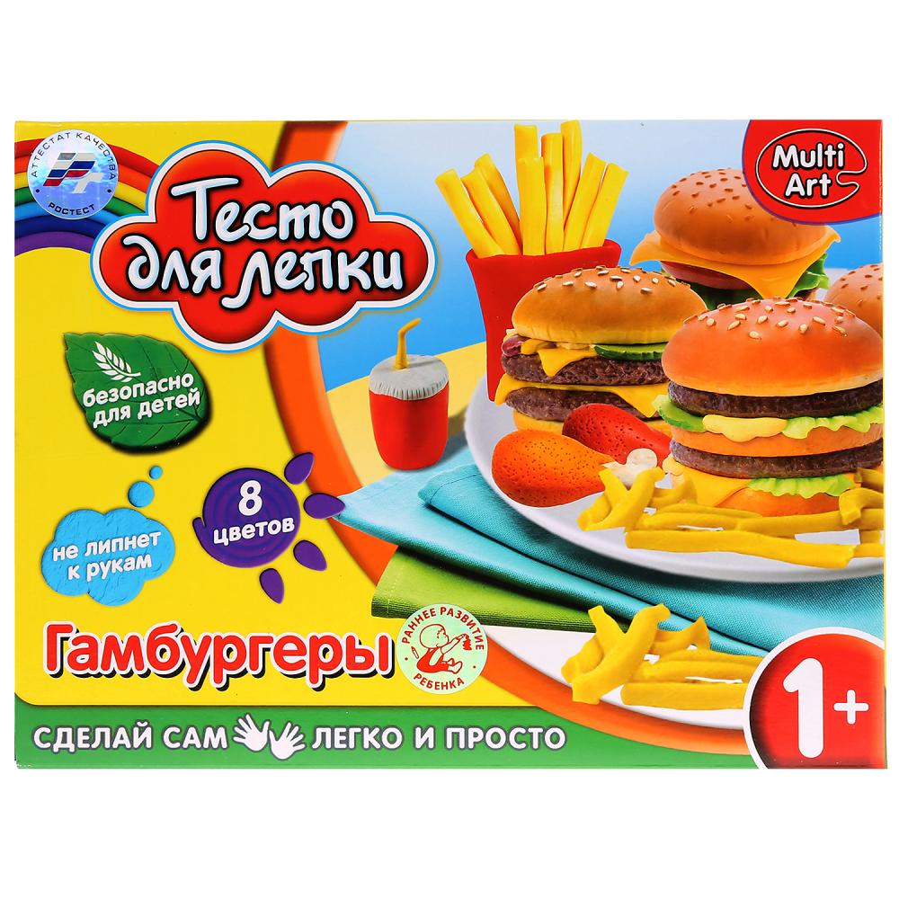 Набор Тесто для лепки – Гамбургеры, 5 цветов теста, аксессуары  