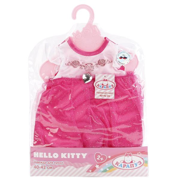 Комплект одежды для куклы Карапуз – Платье с сердечком, 40-42 см, розовое  