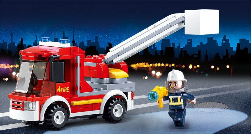 Конструктор - Пожарная машина с фигуркой, 136 деталей  