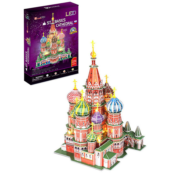 

3D-пазл – Собор Василия Блаженного с подсветкой, Россия, свет