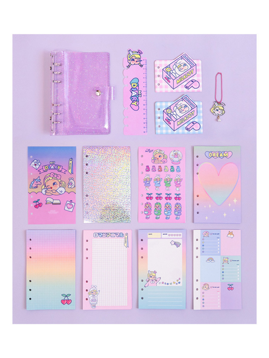 Планер My Diary Rainbow со сменными блоками в розовой обложке, формат А6  