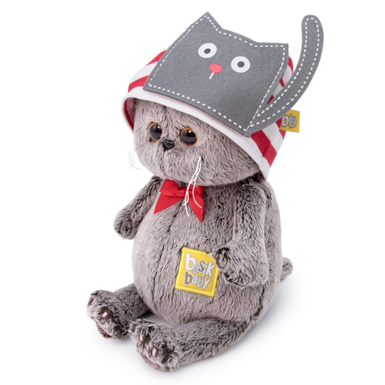 Мягкая игрушка – Басик Baby в шапочке с котиком, 20 см  