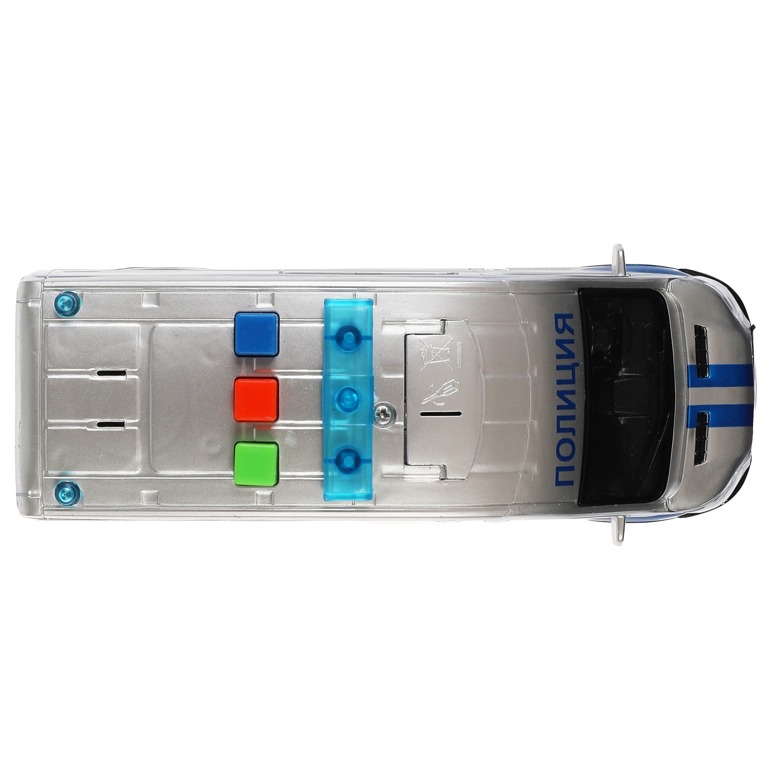 Машина Полиция Ford Transit 16 см свет-звук 3 кнопки двери открываются пластиковая  