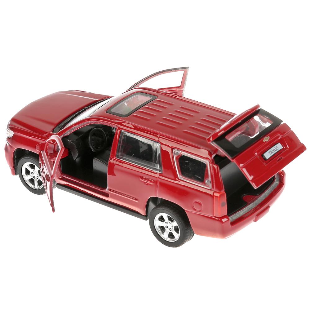 Машина металлическая Chevrolet Tahoe, длина 12 см., открываются двери и багажник, инерционная, красная  