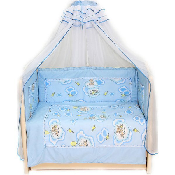 Бампер в кроватку – Сладкий сон, голубой  