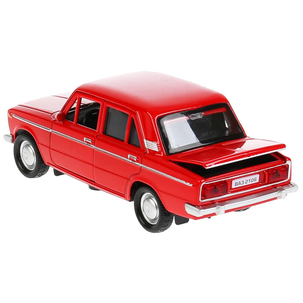 Модель легкового автомобиля - Ваз 2106 Жигули, инерционная, открываются двери, 12 см, красная  