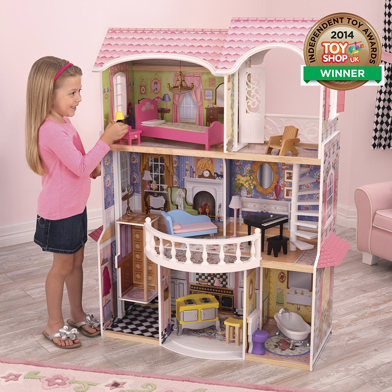 Винтажный кукольный дом для Барби Magnolia – Магнолия, с мебелью, 13 предметов  