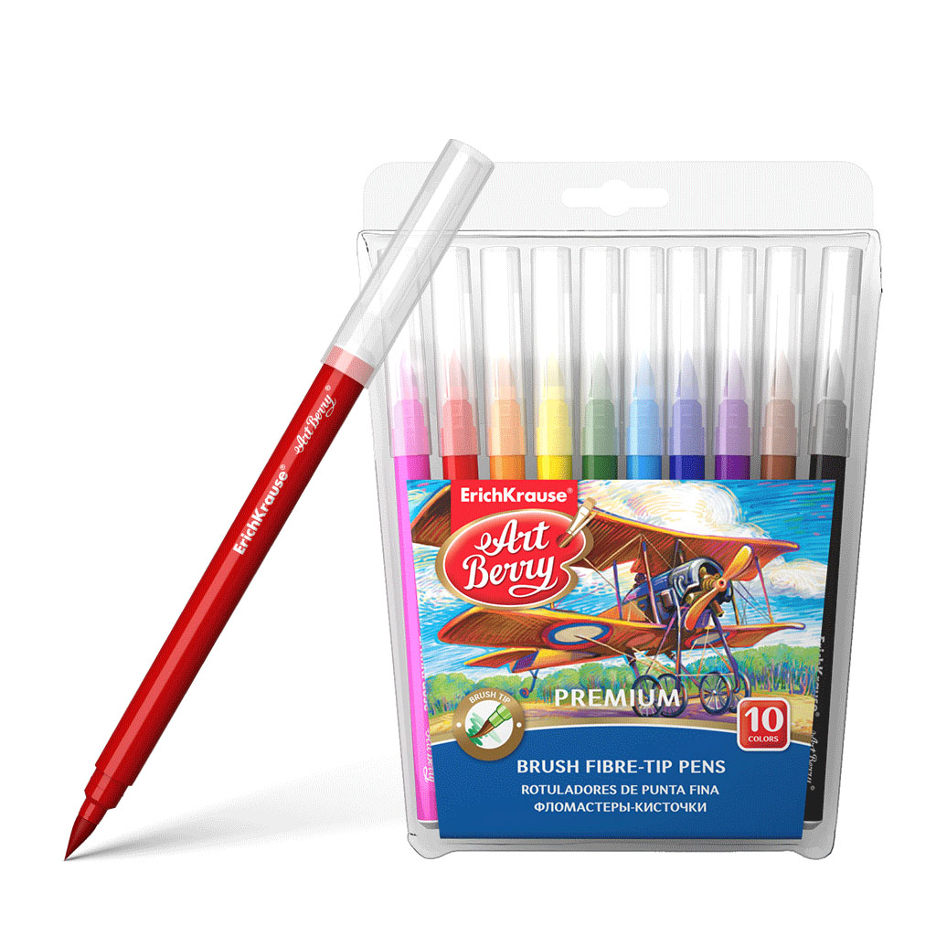 

Фломастеры-кисточки ArtBerry Easy Washable, 10 цветов