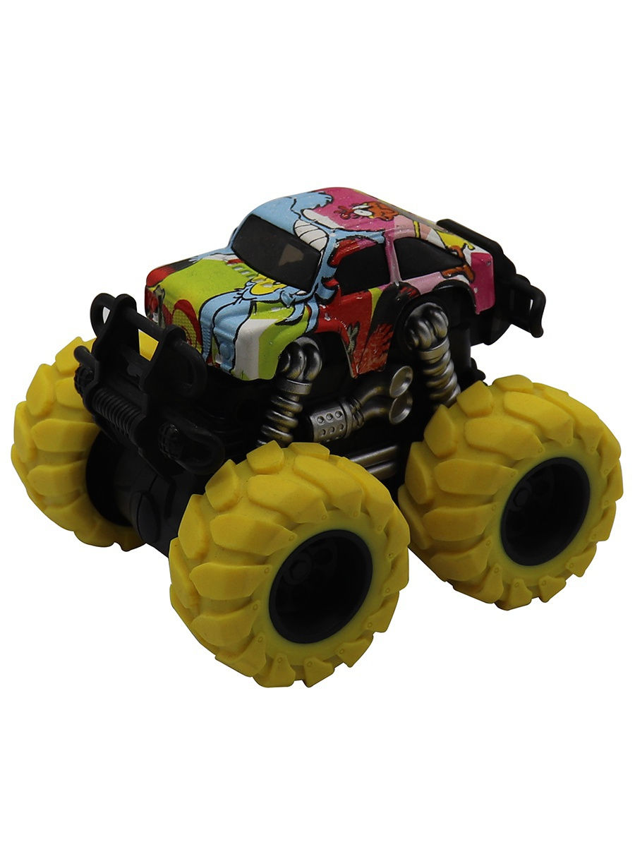 

Машинка гоночная Die-Cast, 4*4, фрикционная, двойной реверс, желтые колеса