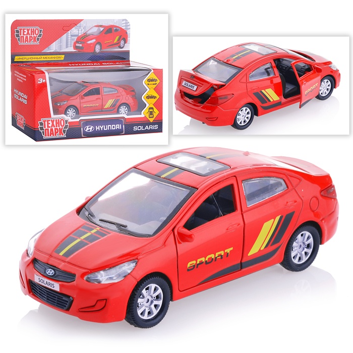 

Машина металлическая Hyundai Solaris Спорт 12 см, открываются двери и багажник, инерционная