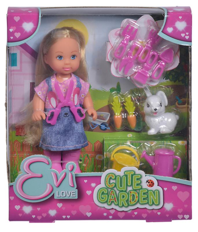 Кукла Еви 12 см в саду с питомцем  