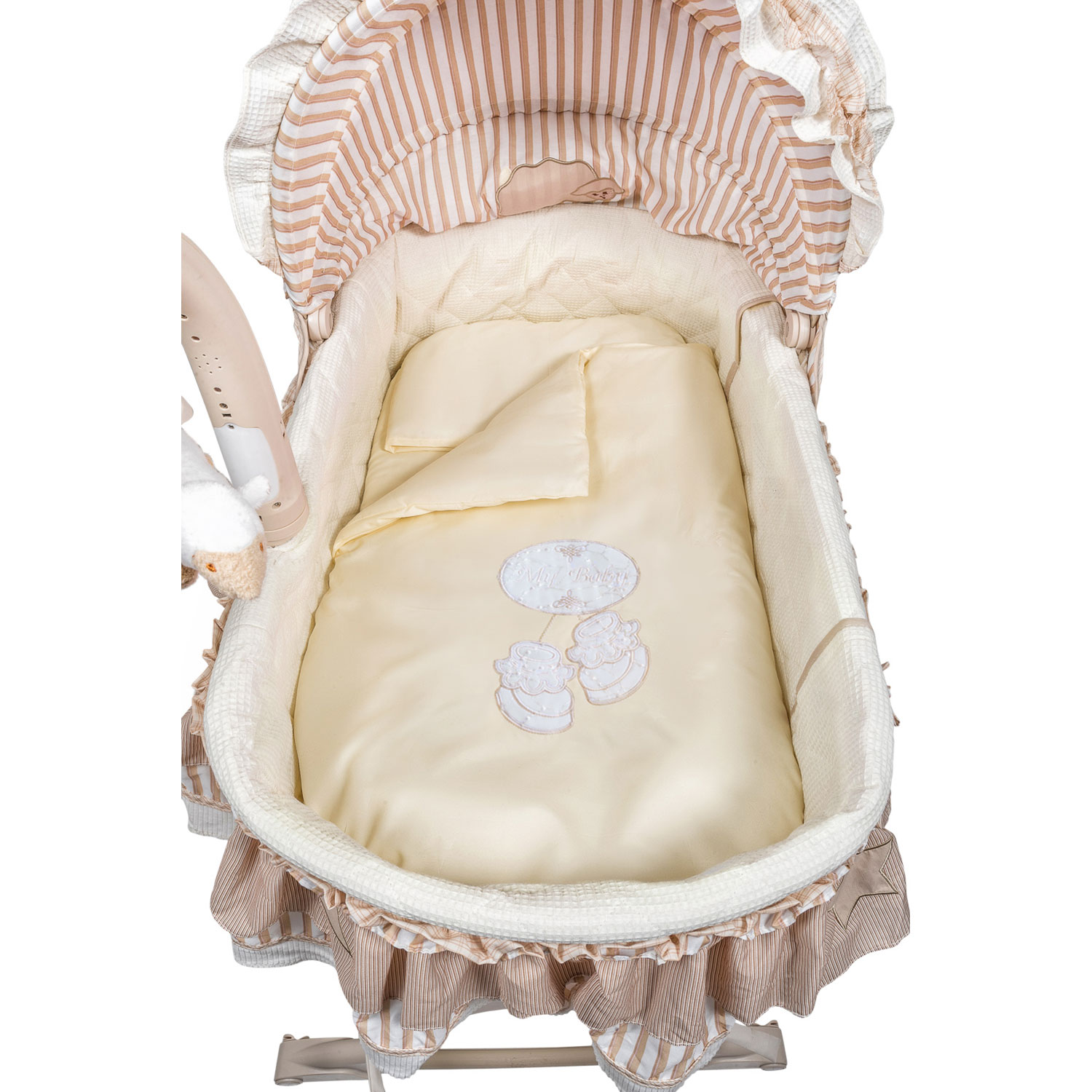 

Набор в люльку 6 предметов: одеяло, подушка, пододеяльник, простыня, наволочка, матрас - My Baby, бежевый