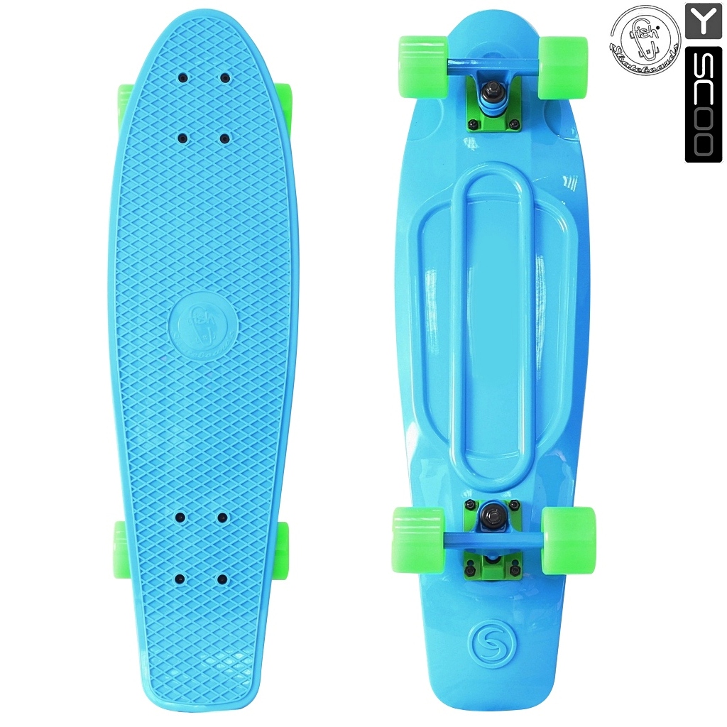 

Скейтборд виниловый Y-Scoo Big Fishskateboard 27" 402-B с сумкой, сине-зеленый