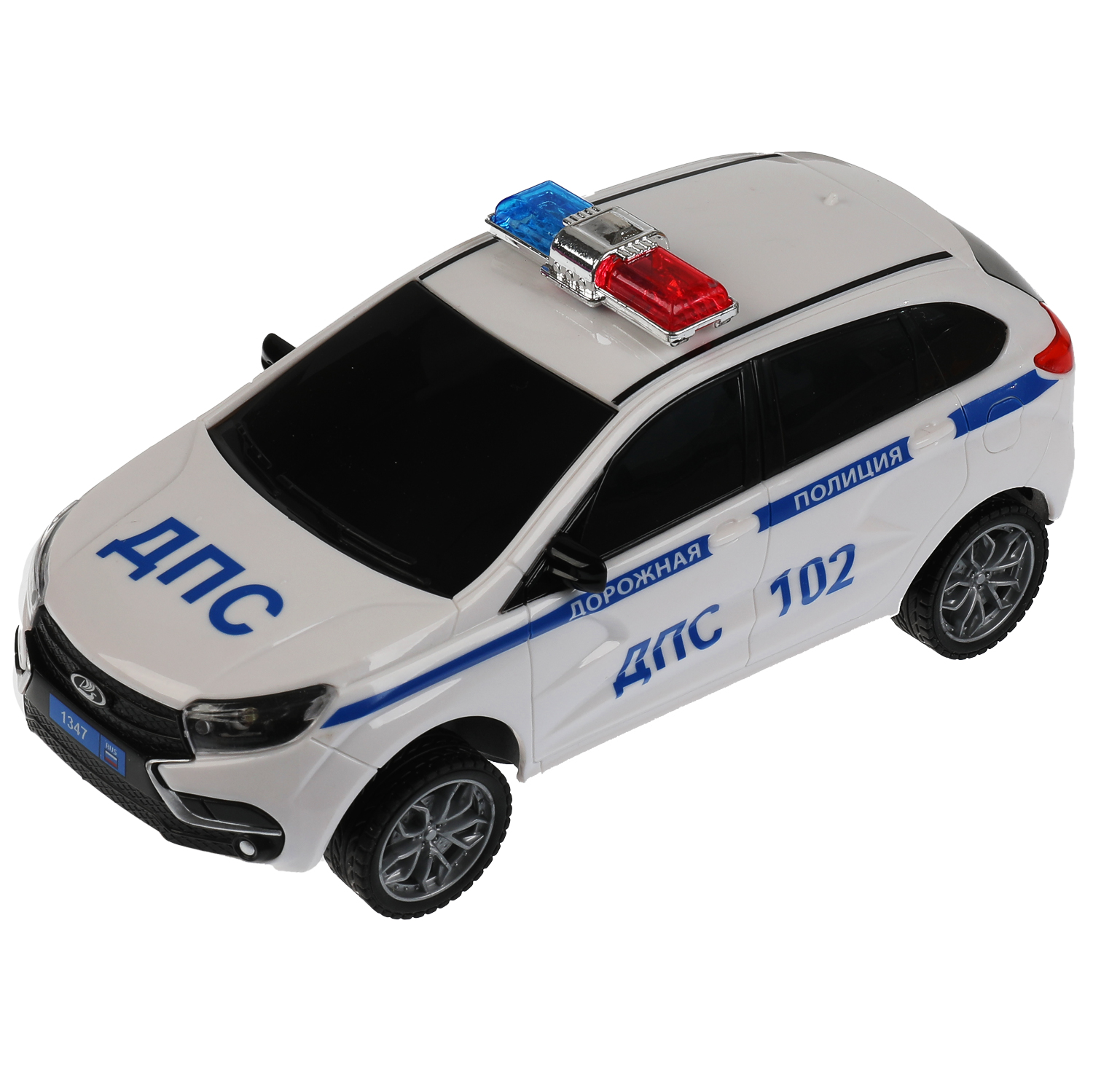 Машина р/у Lada XRAY Полиция 18 см со светом белая  