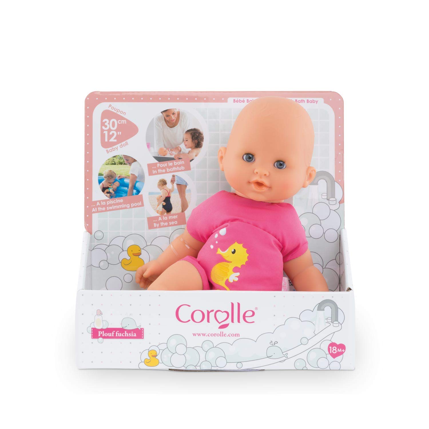 Кукла Corolle Bebe Bath - Фуксия с ароматом ванили, 30 см  