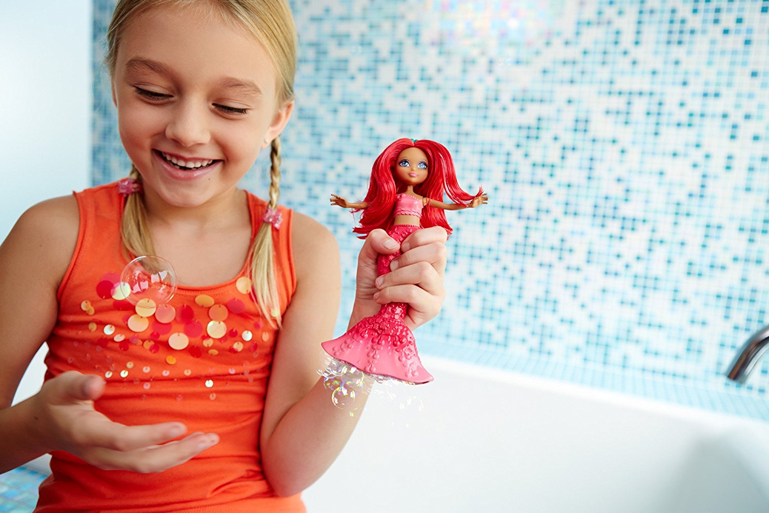 Кукла Barbie - Маленькие русалочки с пузырьками - Стильная  