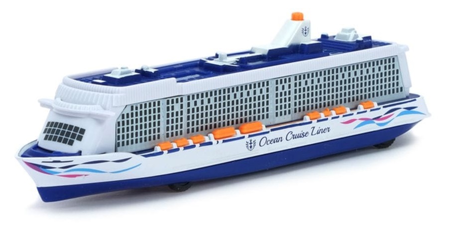 Металлическая модель Круизный Лайнер Ocean Cruise 20 см, свет + звук, инерционный  