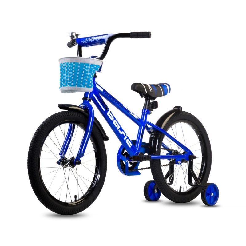 Детский велосипед Navigator - Basic, колеса 18", стальная рама и обода, цвет синий  