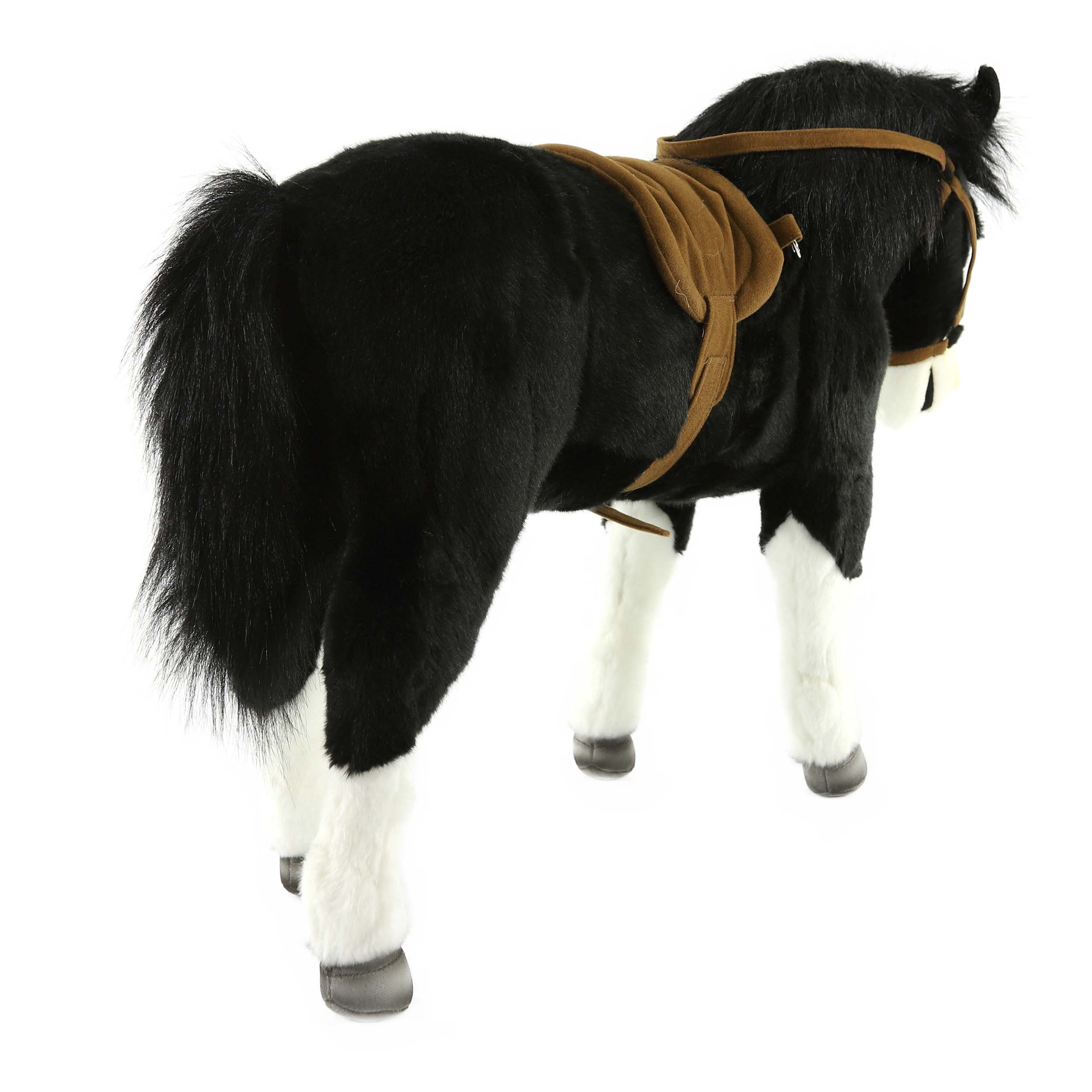 Мягкая игрушка - Лошадь карликовая черная в натуральную величину, 70 см  
