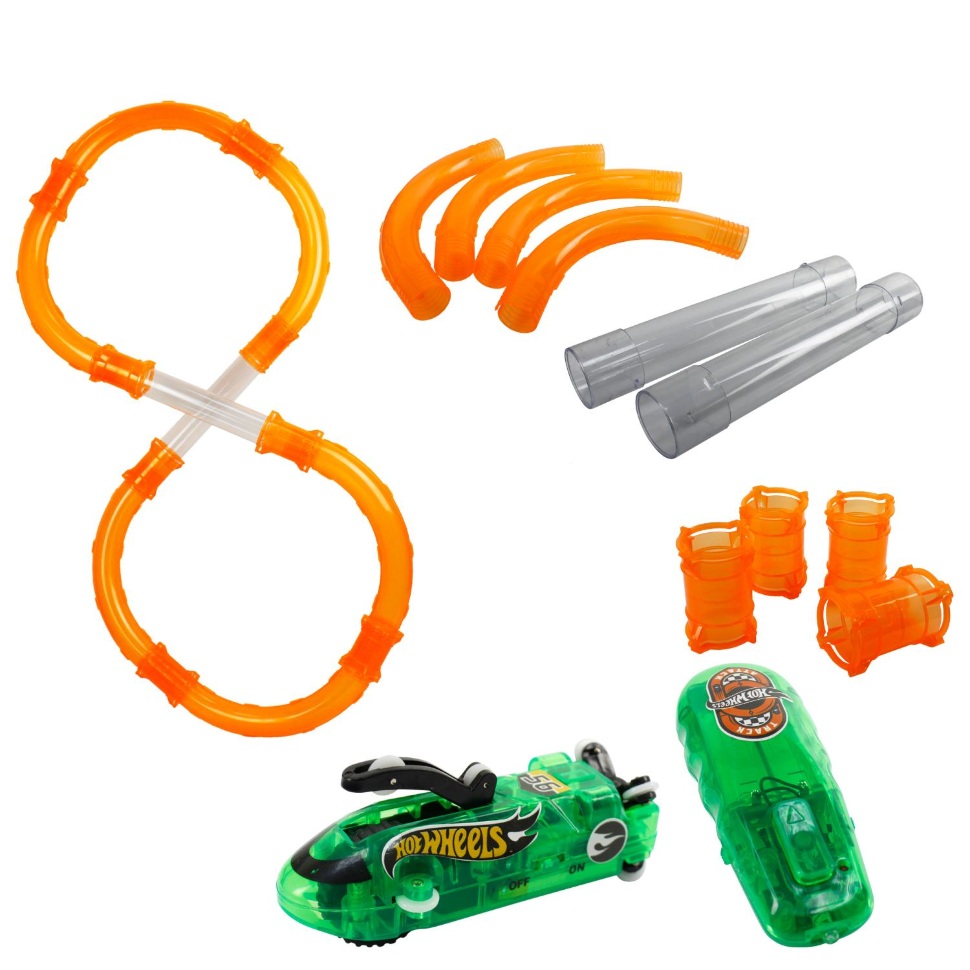 

Турбо-трек Hot Wheels, 28 деталей, ИК пульт управления, 1 болид со светом