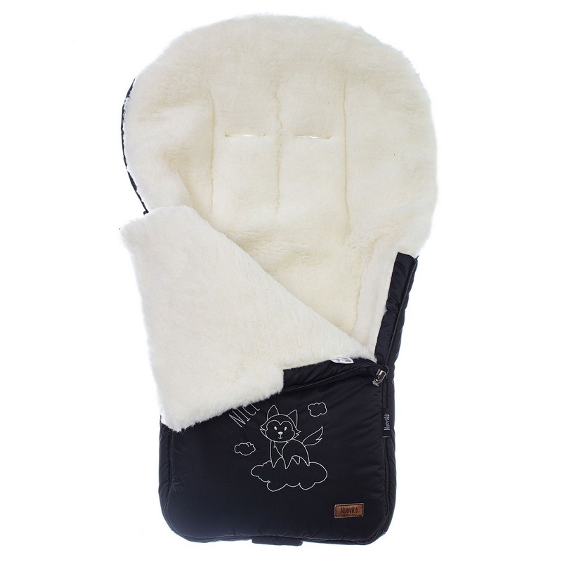 Конверт зимний меховой Nuovita Islanda Bianco Nero/Черный  