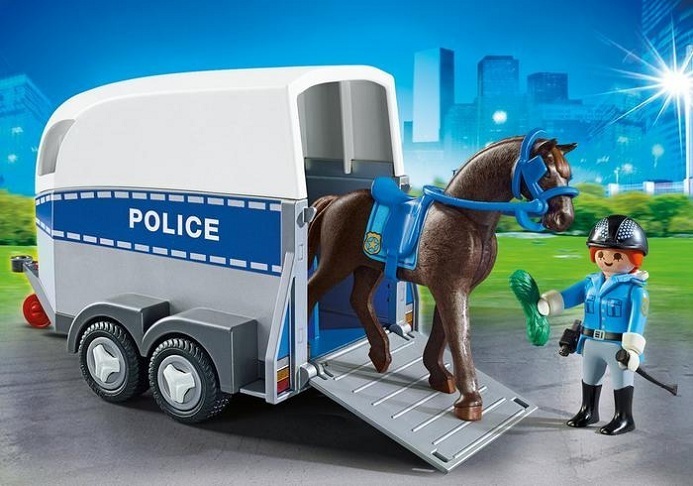 Playmobil Полиция с лошадью и прицепом  
