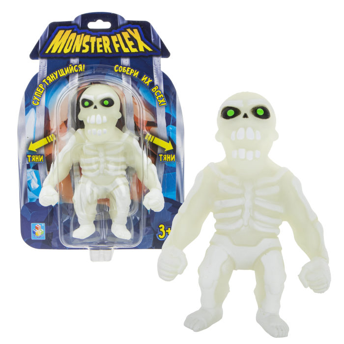 

Тянущаяся фигурка Monster Flex - Скелет, светится в темноте, 15см