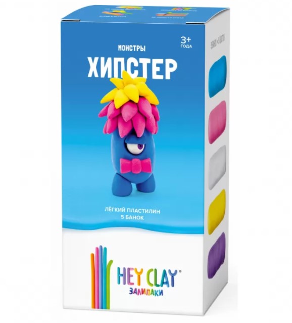 

Легкий пластилин для лепки Залипаки - Хипстер, 5 банок