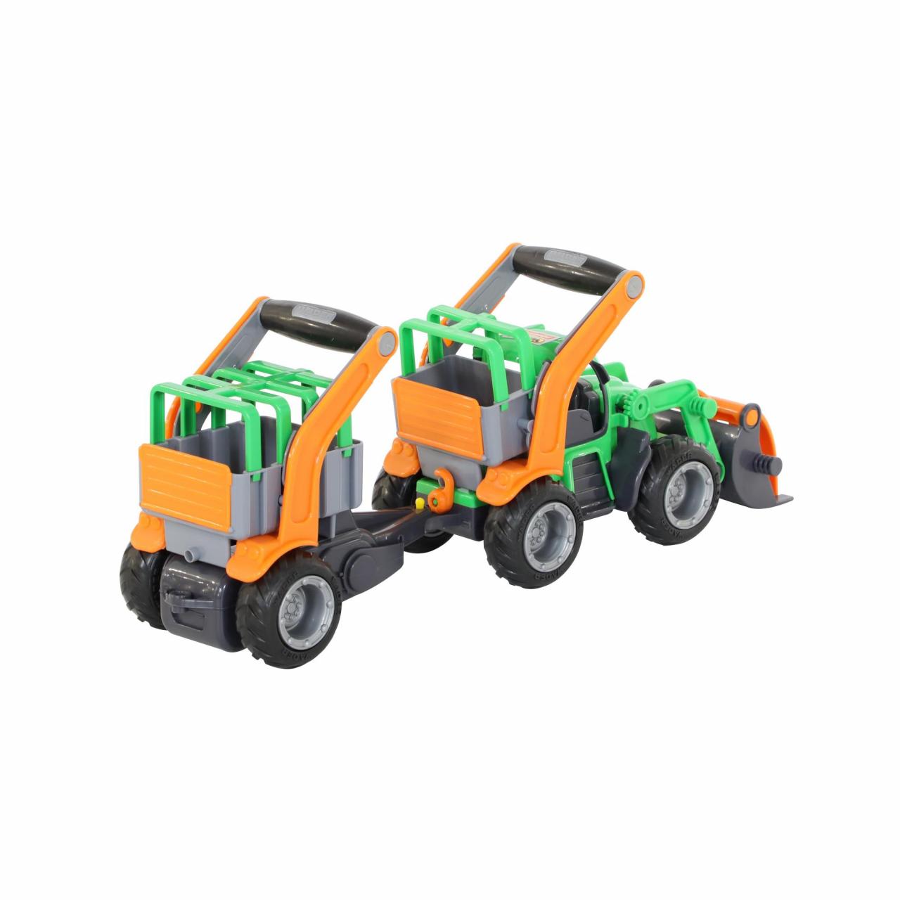 Трактор-погрузчик ГрипТрак с полуприцепом для животных  