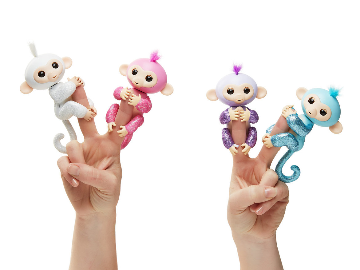 Интерактивная обезьянка Fingerlings – Кики, светло-пурпурная, 12 см, звук  