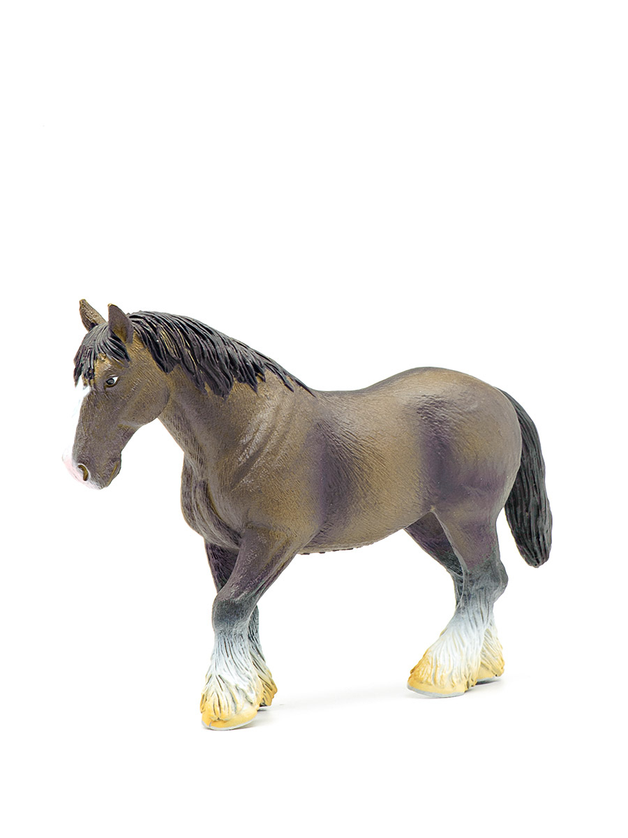 Лошадь мощной породы, темно-коричневая, 15 см  