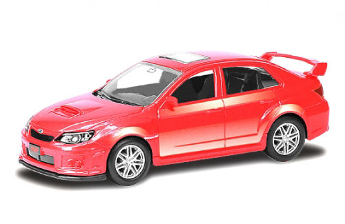 Машина металлическая Subaru WRX STI, 1:64, 2 цвета – синий и красный  