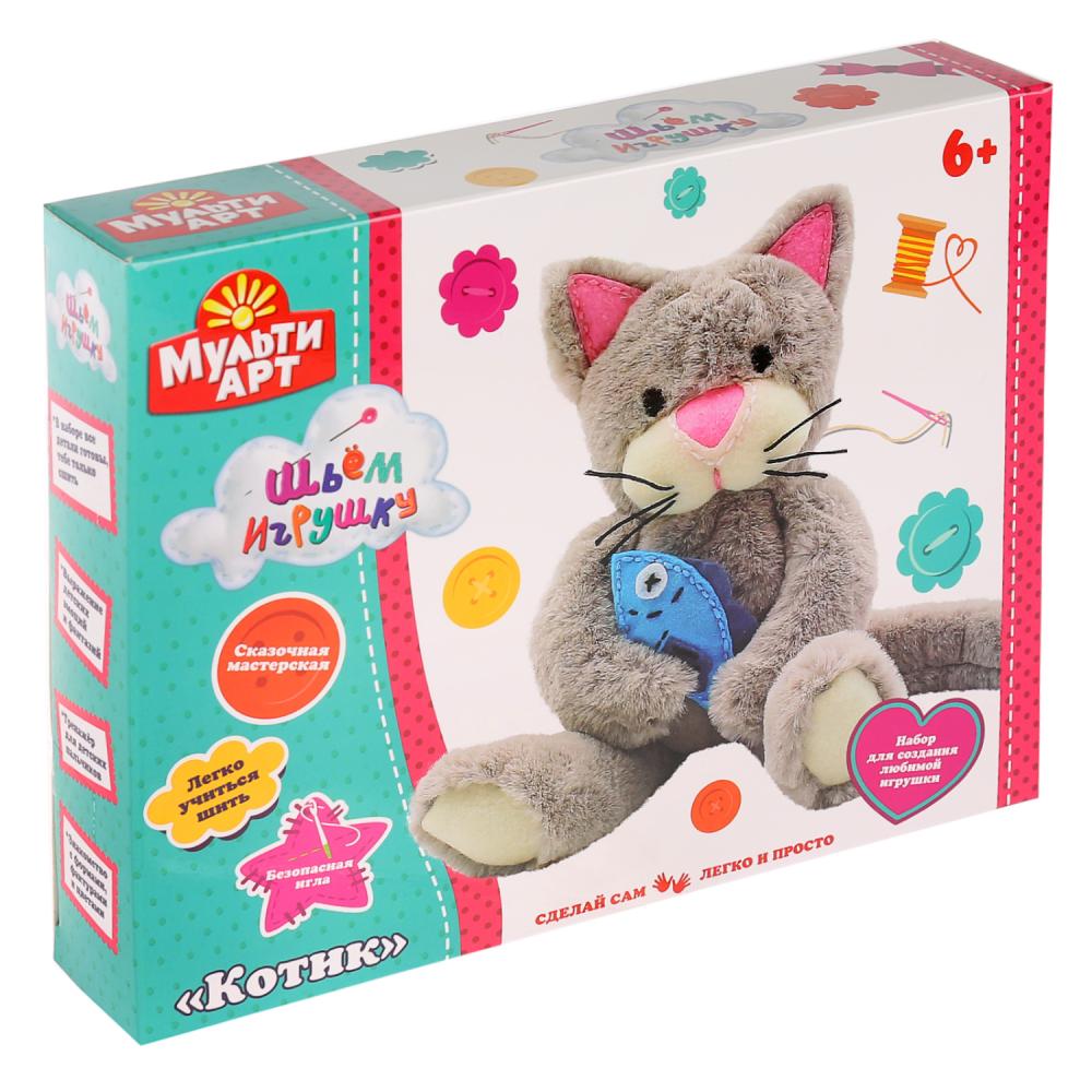 Набор для творчества – Сделай плюшевую игрушку Котик, разные цвета   