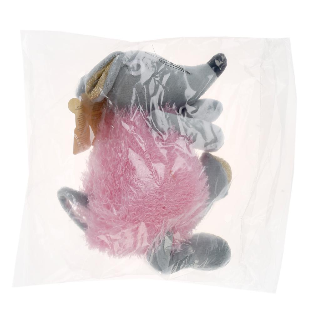 Игрушка мягкая с музыкальным чипом - Мышка в розовом, 16 см.  