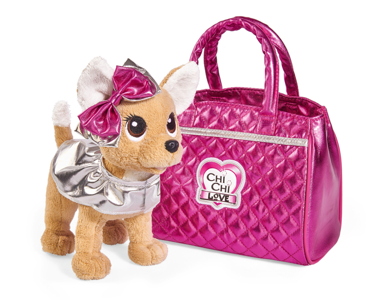 Плюшевая собачка Chi-Chi love - Гламур с розовой сумочкой и бантом, 20 см  