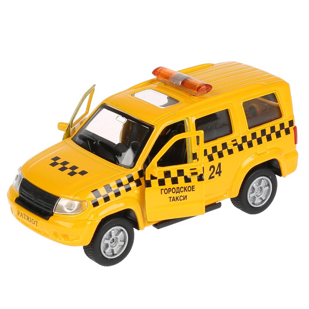 Машина металлическая УАЗ Patriot Такси, длина 12 см, открываются двери и багажник, инерционная  