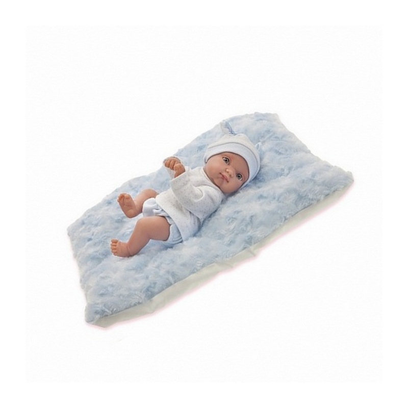 Кукла Пепито мальчик на голубом одеяле, 21 см  