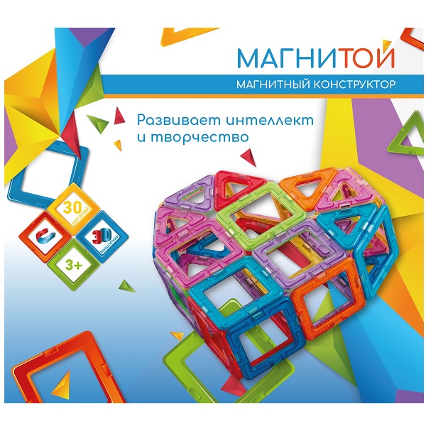 

Конструктор магнитный – Сердце, 30 деталей